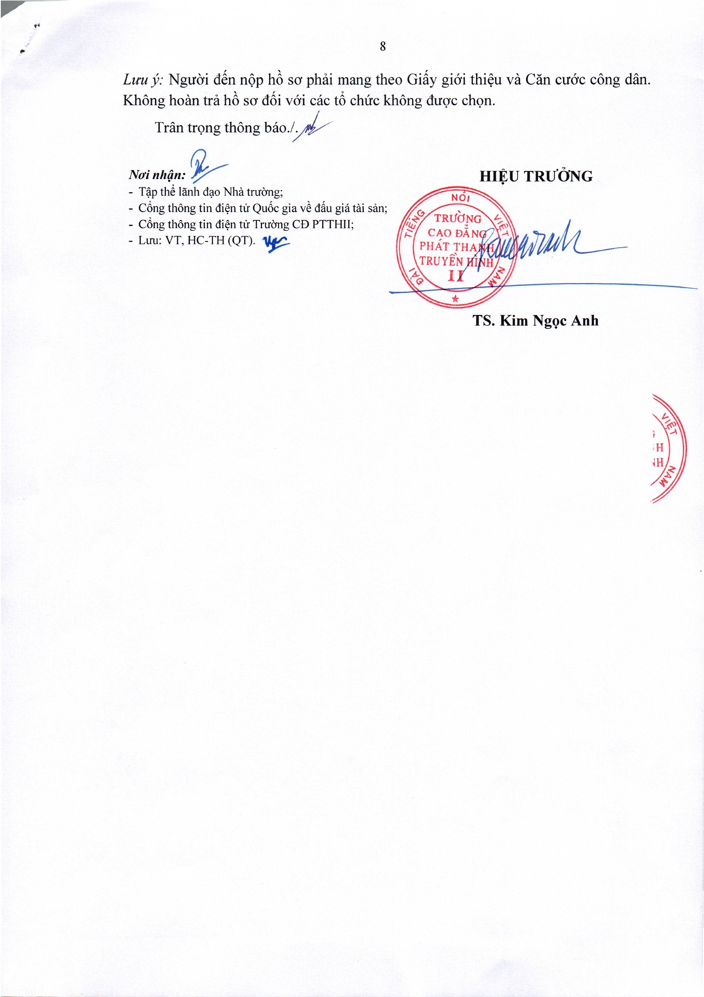 Thông báo về việc lựa chọn tổ chức bán đấu giá tài sản